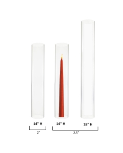 2" and 2.5" Diameter Glass Hurricane Candle Holder Shade Chimney Tube - Wholesale 24PCS/Case