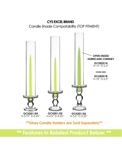 24 Sets Glass Candle Holder H-3.75", H-4.5", H-5.5" with Glass Tubes (Multiple Sizes) - 48PCS