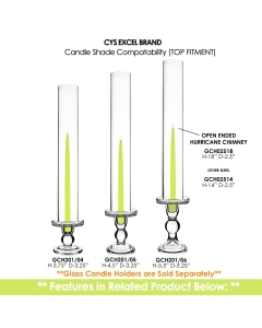 24 Sets Glass Candle Holder H-3.75", H-4.5", H-5.5" with Glass Tubes (Multiple Sizes) - 48PCS