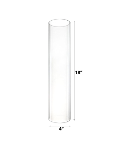Open-Ended Glass Hurricane Candle Lamp Shade Chimney Tube 18" x 4" Clear