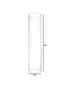 Open-Ended Glass Hurricane Candle Shade Chimney Tube 18" x 4.75"