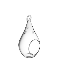 Glass Plant Terrarium Teardrop Tealight Candle Holder 5.5" Clear