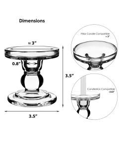 glass pillar taper candlestick candle holders