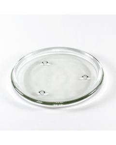 Glass Candle Pillar Dish Holder 8" Clear