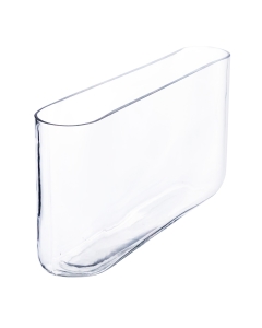 Glass Round Edge Rectangular Vase 8" x 16" x 3" Clear (Wholesale Pack of 4)