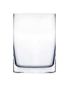 Glass Round Edge Rectangular Vase 10" x 7" x 1.75" Clear 