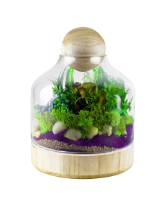 Glass Dome Cloche H-19.5 D-12 Bell Jar Terrarium Display Cover Wedding Event and Home Decor