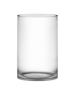Glass Cylinder Vase H-12" x D-8" Clear (Wholesale Pack of 4)