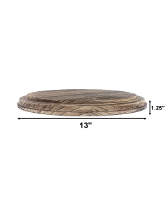 13" Wide Burnt Finish Wood Base, Pack of 4 pcs