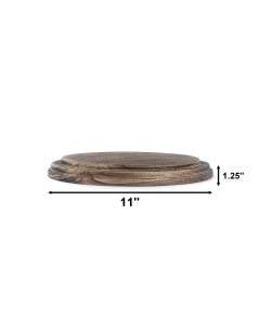11" Wide Burnt Finish Wood Base, Pack of 4 pcs