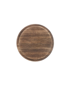7" Wide Burnt Finish Wood Base, Pack of 4 pcs