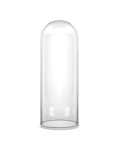 Glass Dome Cloche Decorative Plant Terrarium Bell Jars H-21" x W-8" Clear (Wholesale Pack of 2)
