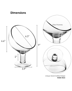 Glass Slant Cut Short Stand Satellite Terrarium Bowl Candle Holder