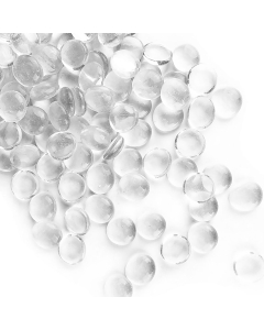 Clear Glass Beads, Flat Gemstone Vase Filler For Home Decor, 3/4" (Wholesale 28 lbs and 40 lbs/Case)