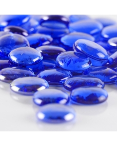 large glass flat marble gemstones cobalt blue
