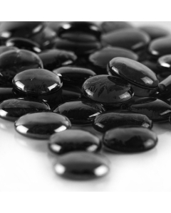 large glass flat marble gemstones black