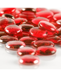 large red flat cookie gem beads marble
