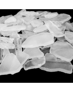Vase Filler Flat Sea Glass Frost Clear 0.5" - 3", 30lbs 