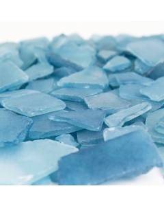 Frosted Blue Flat Sea Glass Vase Filler, 1.5 Cups/LB (Wholesale 20 LBS/Case)