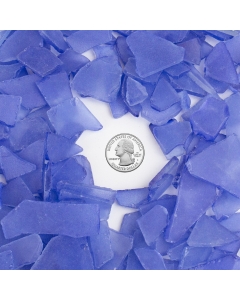 Flat Sea Glass Vase Filler, 1.5 Cups/LB (Wholesale 20 LBS/Case)-Blue