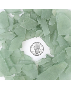 Flat Sea Glass Vase Filler, 1.5 Cups/LB (Wholesale 20 LBS/Case)-Green