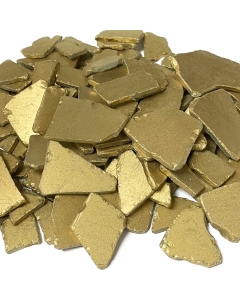 Flat Sea Glass Vase Filler, 1.5 Cups/LB (Wholesale 20 LBS/Case)-Gold