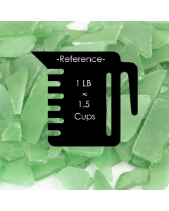 Flat Sea Glass Vase Filler, 1.5 Cups/LB (Wholesale 20 LBS/Case)-Frosted Green