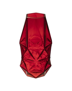Red 8" geometric glass vases