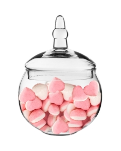 Round Glass Apothecary Candy Jar H-10" x D-6" Clear