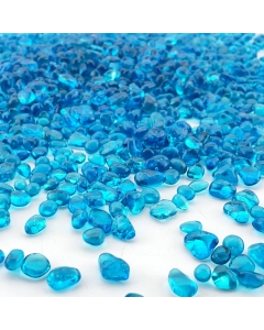 Light Blue glass gravels for Aquarium decor tumbled glass vase fillers