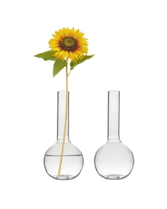 Glass Round Bottom Bud Vase. H-5.5", D-2.5" (Wholesale 72 PCS/Case)