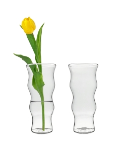 Glass Wave Bud Vase. H-5.5", D-2.5" (Wholesale 72 PCS/Case)