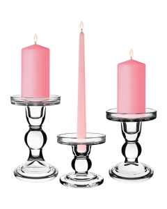 glass pillar taper candlestick candle holders