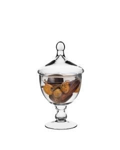 Glass Apothecary Jar Candy Container H-9.5" D-6" Clear