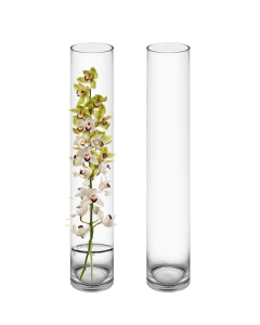 Glass Cylinder Vase H-24" x D-4" Clear (Wholesale Pack of 6)
