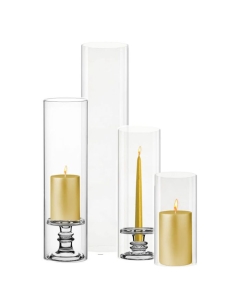 glass hurricane chimney candle holders