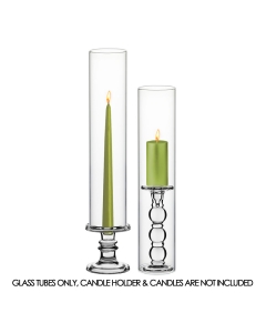 Open-Ended Glass Hurricane Candle Lamp Shade Chimney Tube 24" x 4" 