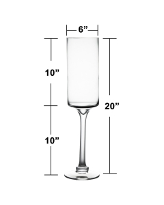 glass pillar 6 inches 20 inches height large opening candle holder