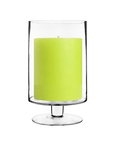 Contemporary Short Stem Glass Candle Holder H-13.5" x D-8" Clear (Wholesale Pack of 4)