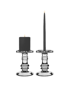 Classic Glass Candlestick, Pillar & Taper Candle Holder, H-6.25", Pack of 12