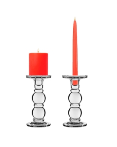 Bubble Glass Candlesticks, Pillar & Taper Candle Holders. H-7.25", Pack of 12