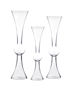 Reversible Glass Clarinet Trumpet Event Wedding Centerpiece Vase 24" x 6" Clear