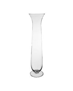 Glass Trumpet Flare Rim Wedding Centerpiece Vases 17.5" x 4.5" Clear