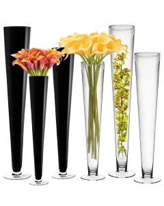 Glass Trumpet Centerpiece Vase 20" x 4.5" Clear 