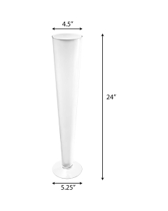 Glass Trumpet Vase Floral Centerpieces H-24" x D-4.5" White