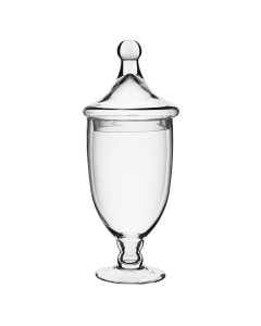 Glass Apothecary Jar Candy Container H-13.5" D-4.75" Clear