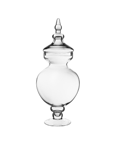 Glass Apothecary Candy Jar H-21.5" D-7.5" Clear