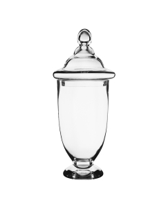 Glass Apothecary Candy Jar H-18" D-5.5" Clear