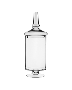 Glass Cylinder Stem Apothecary Jar H-21.5" D- 8" Clear