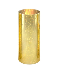 mercury gold-flecked Glass Hurricane Candle Lamp Shade Chimney Tube 6" x 4"